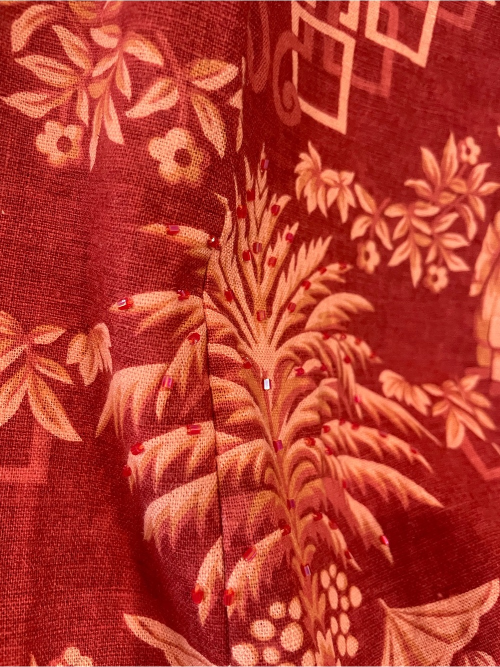Virgo Vintage Lined Print Dress - Picture 7 of 13
